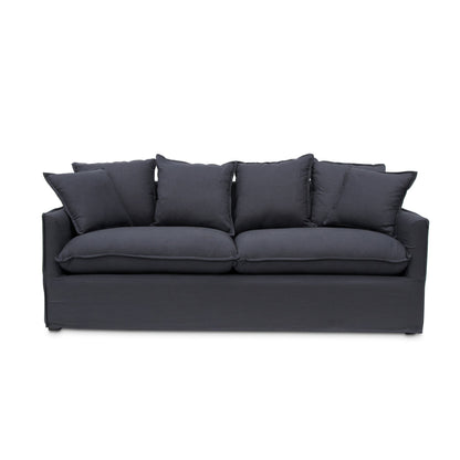 3 Seater Fabric Sofa - Charcoal Linen - Last one