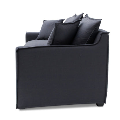 3 Seater Fabric Sofa - Charcoal Linen - Last one