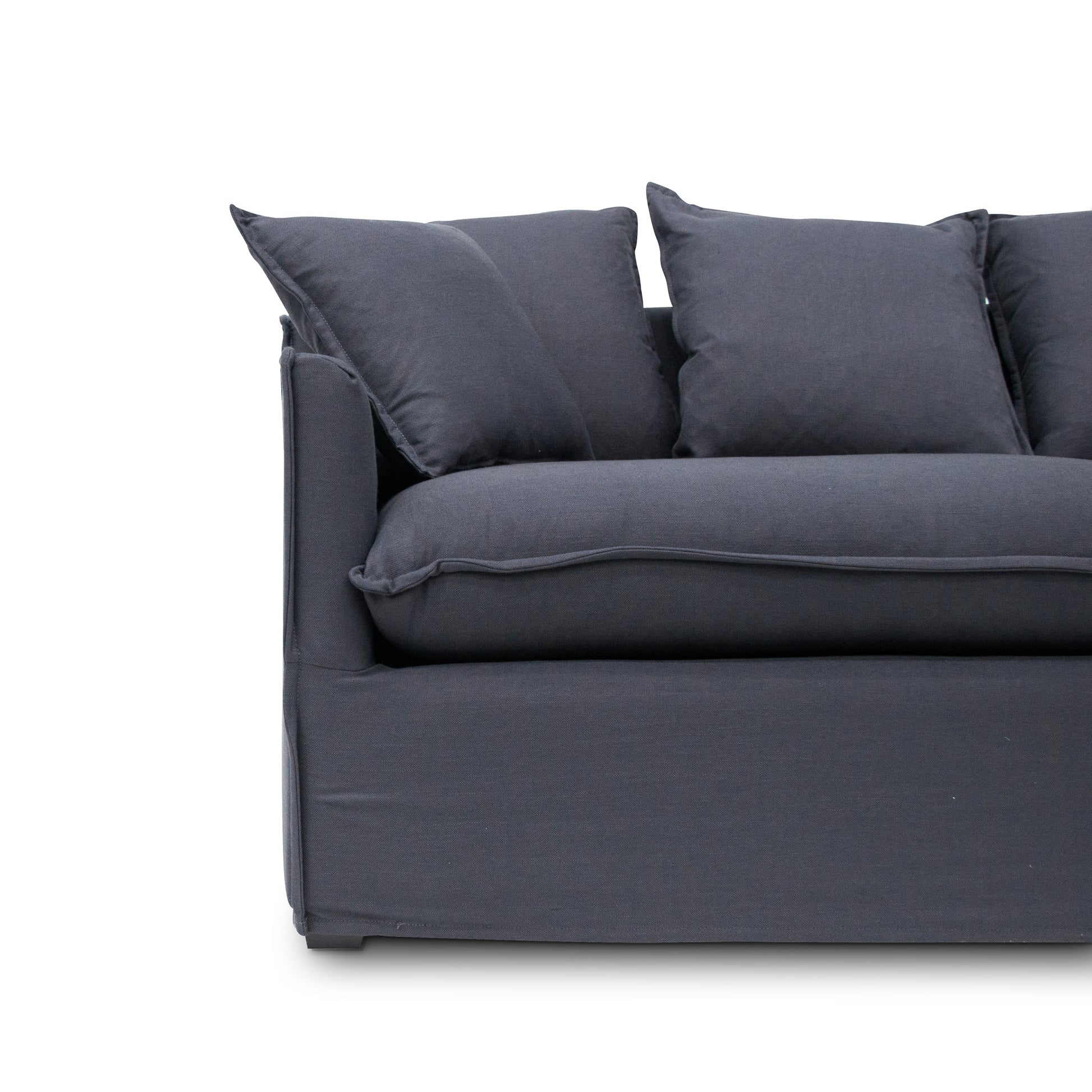 3 Seater Fabric Sofa - Charcoal Linen - Last one