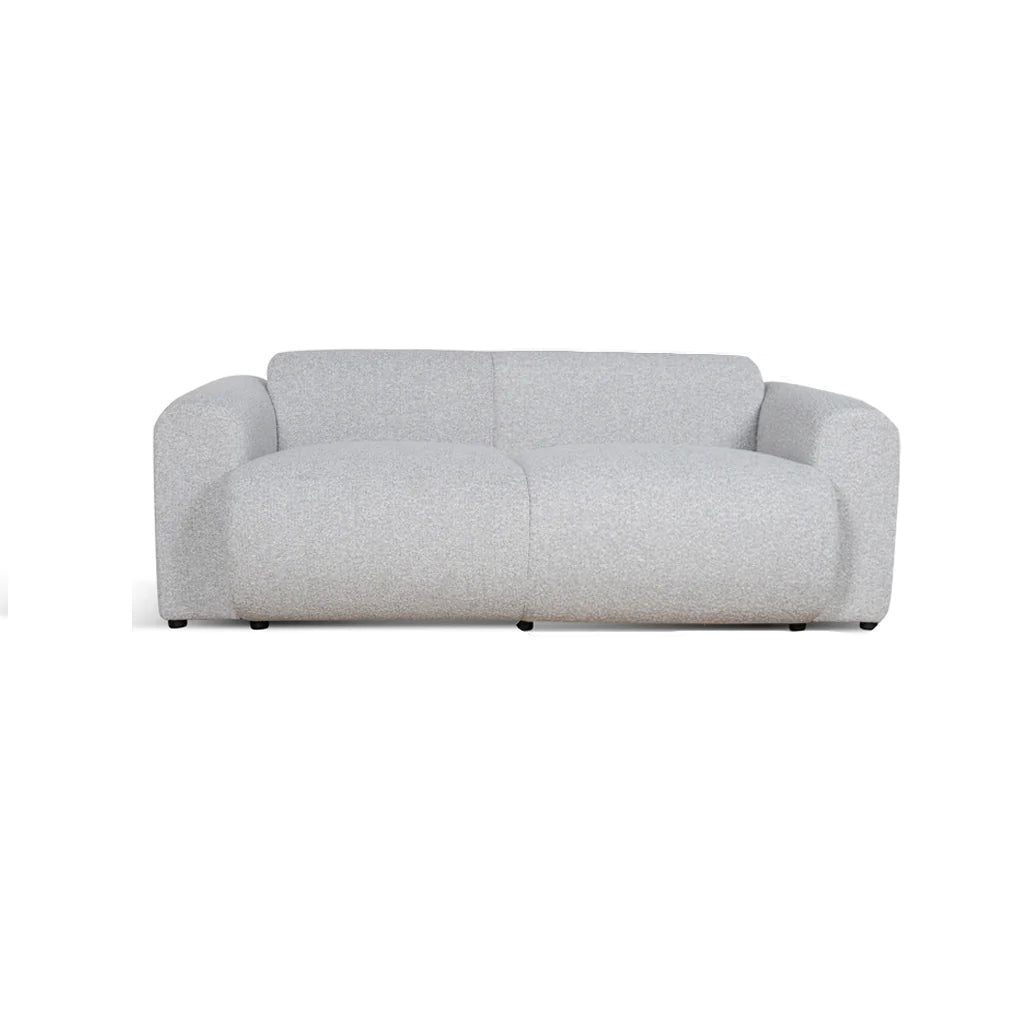 3 Seater Fabric Sofa - Silver Grey Boucle