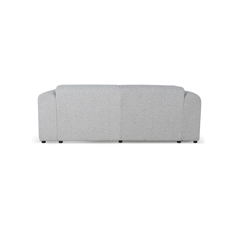 3 Seater Fabric Sofa - Silver Grey Boucle