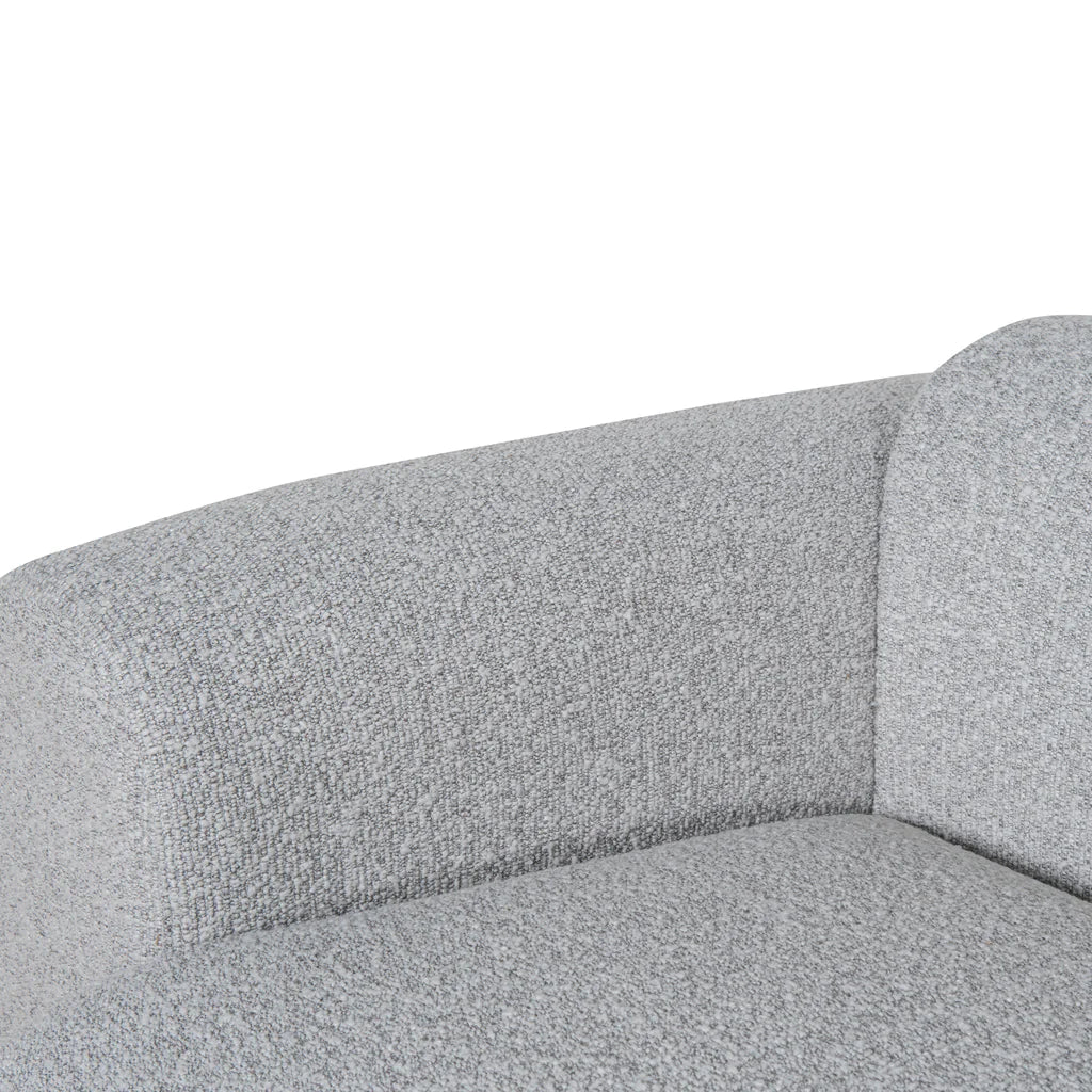3 Seater Fabric Sofa - Silver Grey Boucle