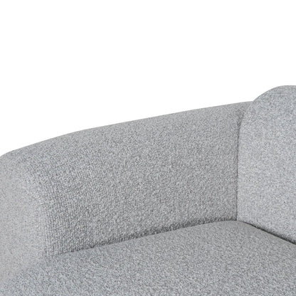 3 Seater Fabric Sofa - Silver Grey Boucle
