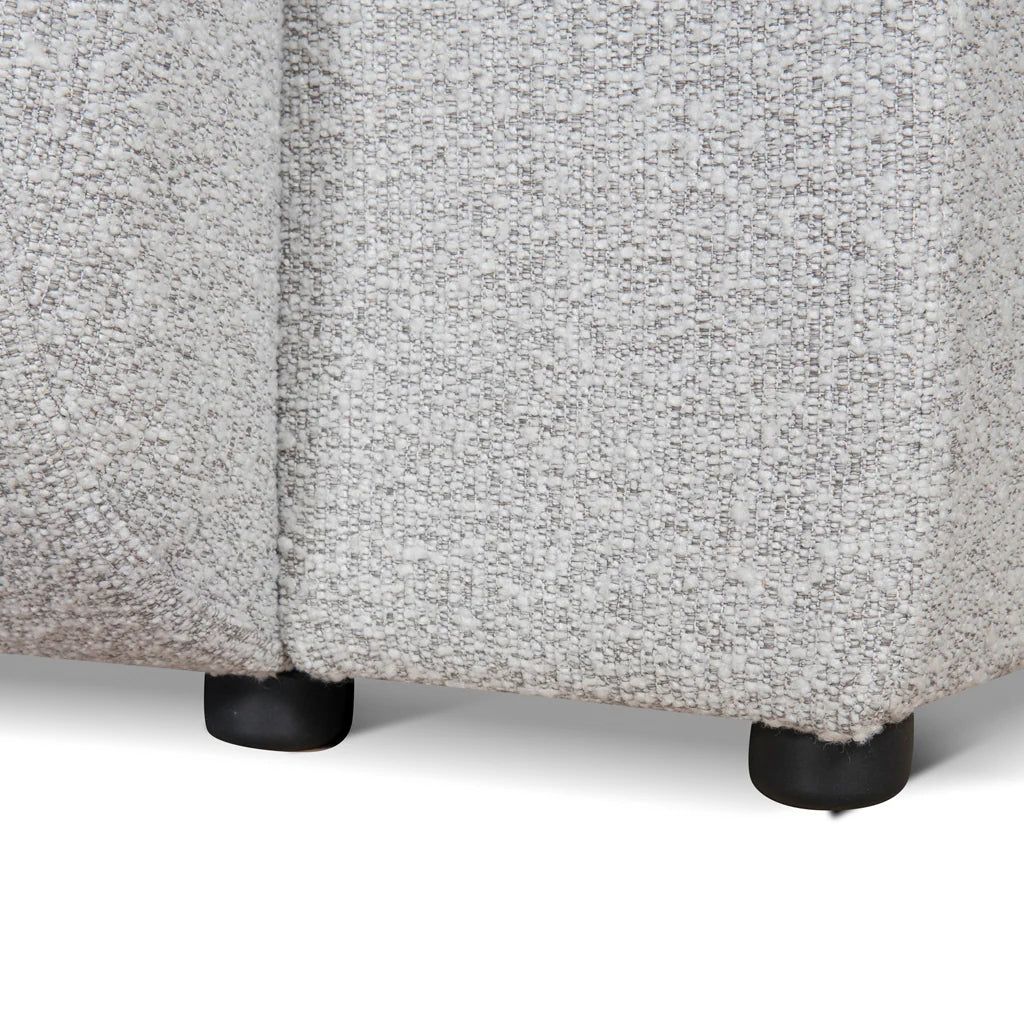 3 Seater Fabric Sofa - Silver Grey Boucle