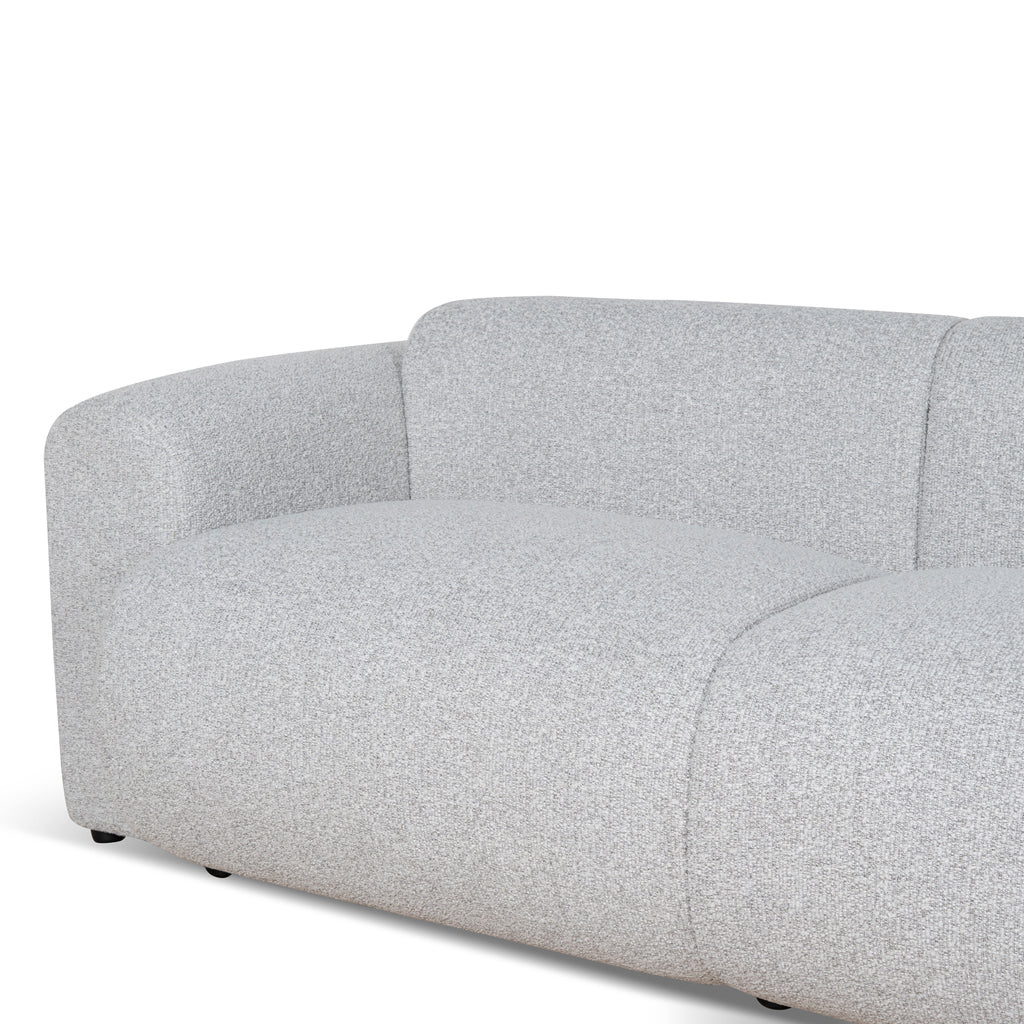 3 Seater Fabric Sofa - Silver Grey Boucle
