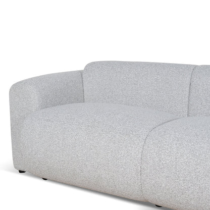 3 Seater Fabric Sofa - Silver Grey Boucle