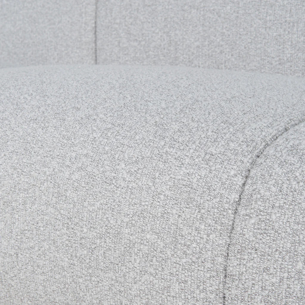 3 Seater Fabric Sofa - Silver Grey Boucle