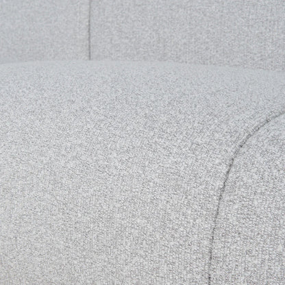 3 Seater Fabric Sofa - Silver Grey Boucle