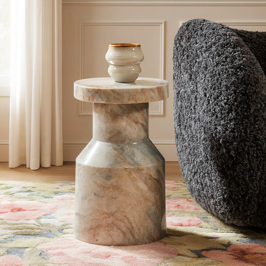 Mist Solid Marble Side Table