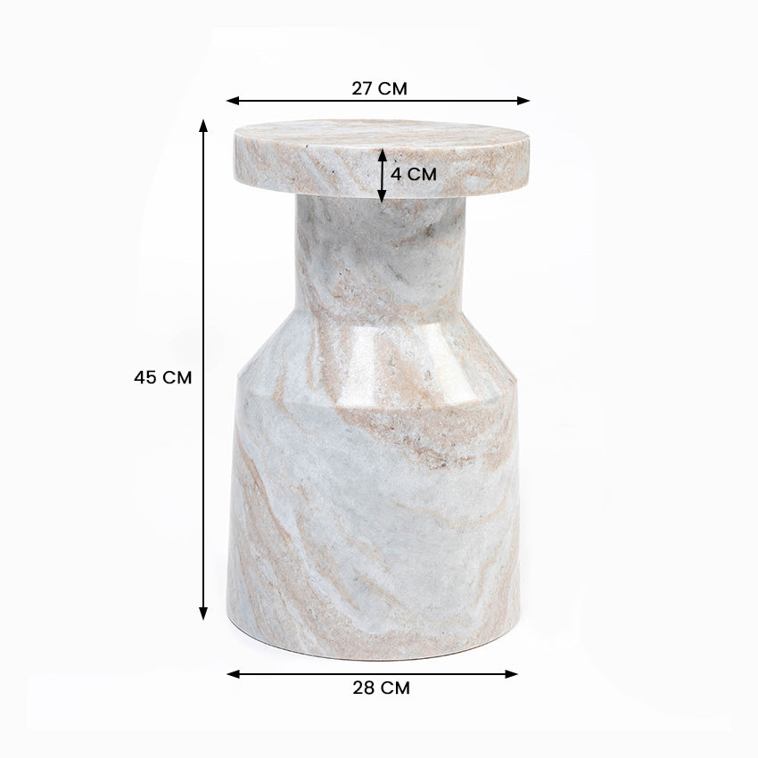 Mist Solid Marble Side Table