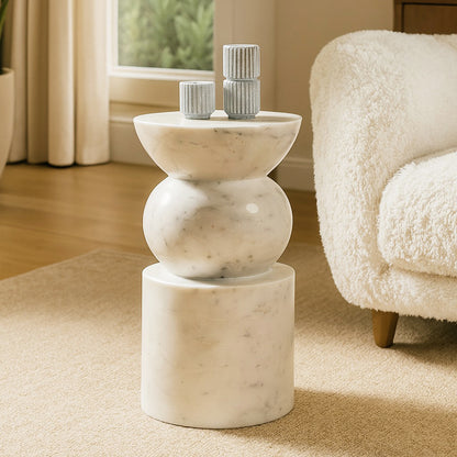 Eclipse Solid Marble Side Table