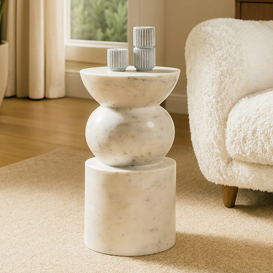 Eclipse Solid Marble Side Table