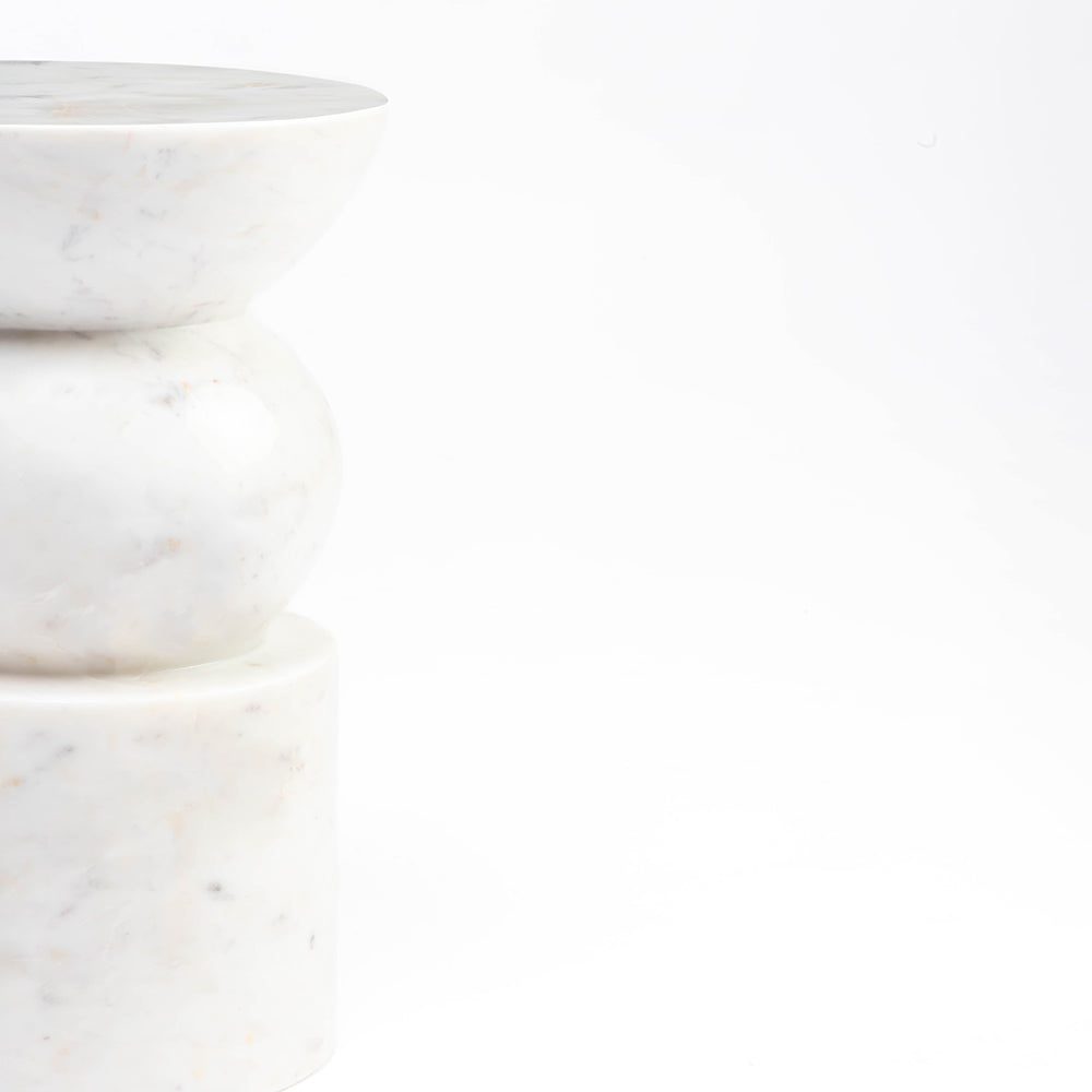 Eclipse Solid Marble Side Table