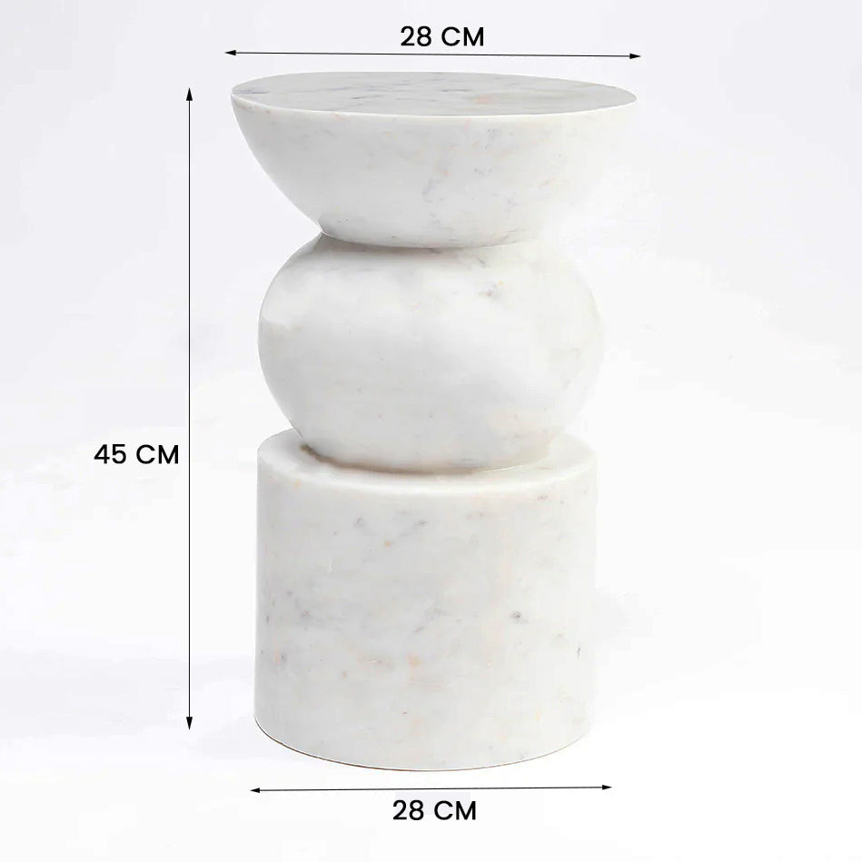 Eclipse Solid Marble Side Table