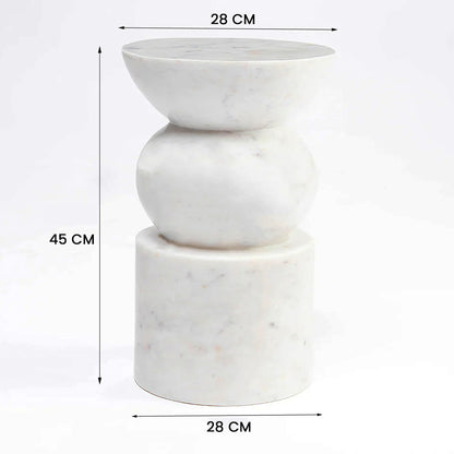 Eclipse Solid Marble Side Table