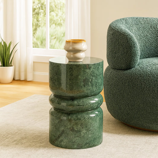 Green Solid Indian Marble Side Table