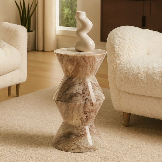 Butter Scotch Solid Marble Side Table