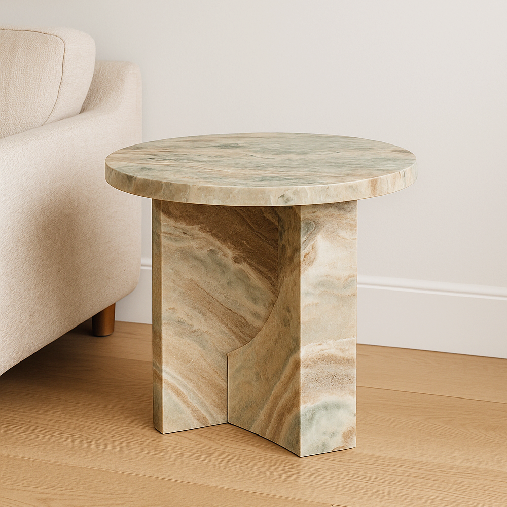 Monolith Solid Marble Side Table