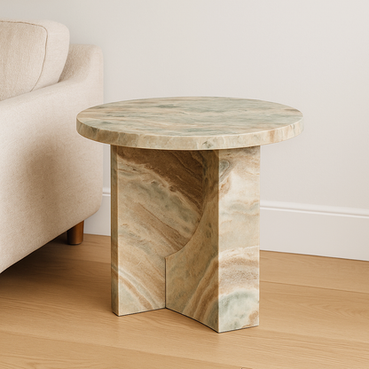 Monolith Solid Marble Side Table
