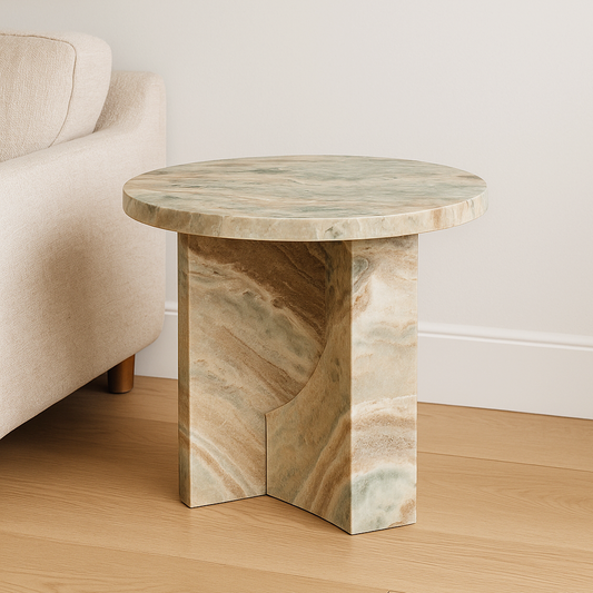 Monolith Solid Marble Side Table