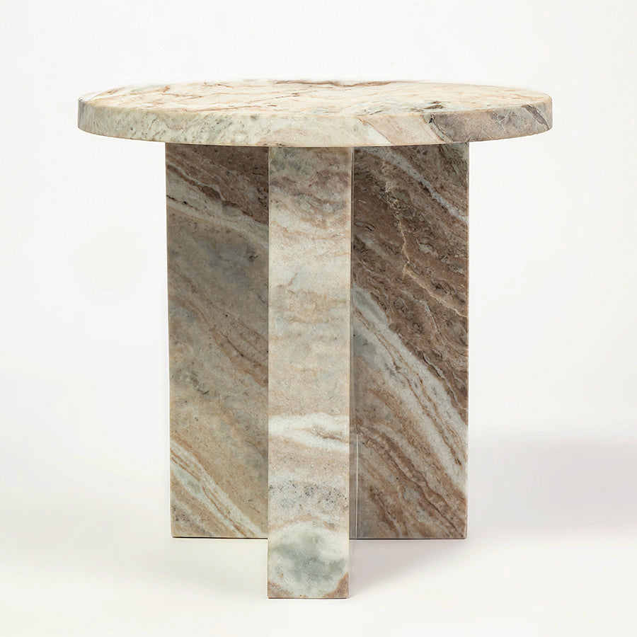 Monolith Solid Marble Side Table