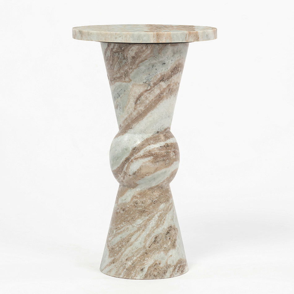 Glacier Solid Marble Side Table