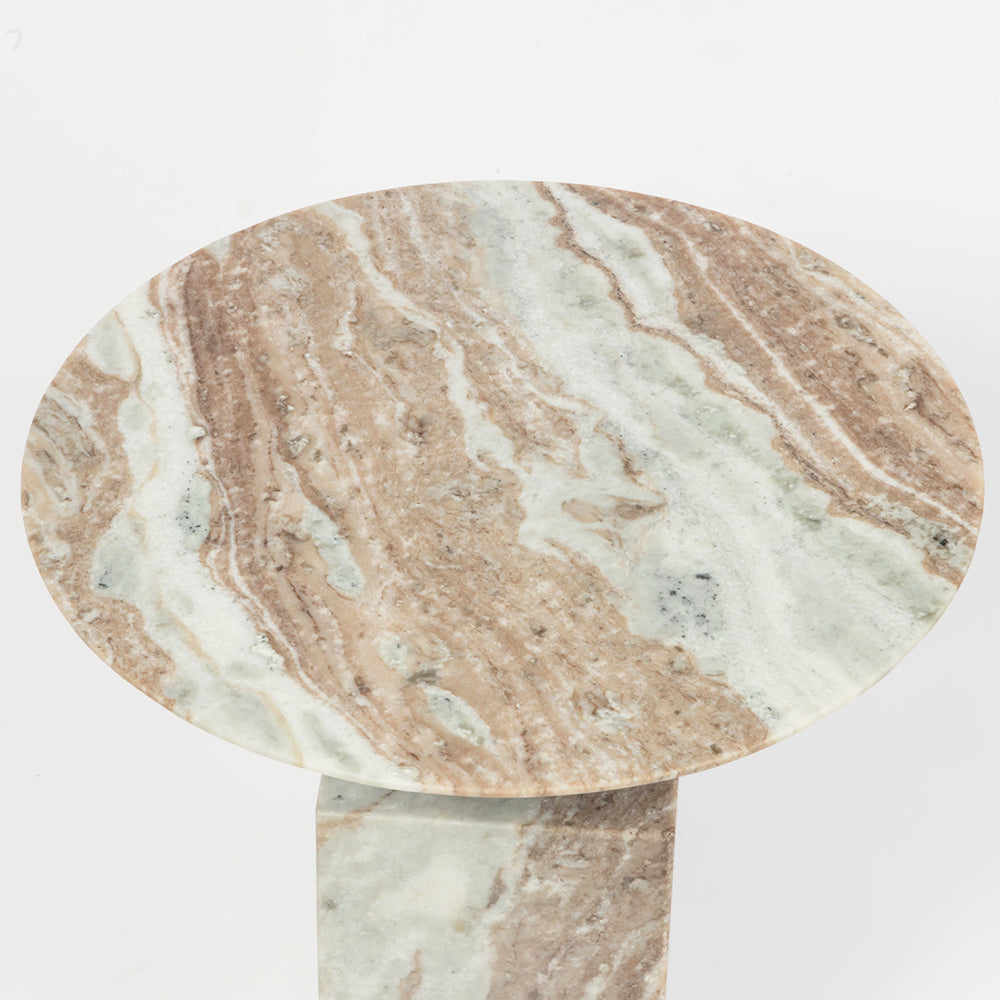 Glacier Solid Marble Side Table