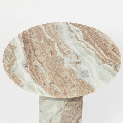 Glacier Solid Marble Side Table
