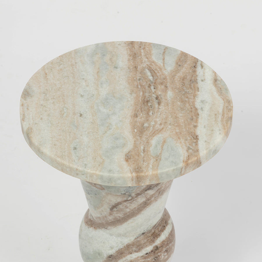 Glacier Solid Marble Side Table
