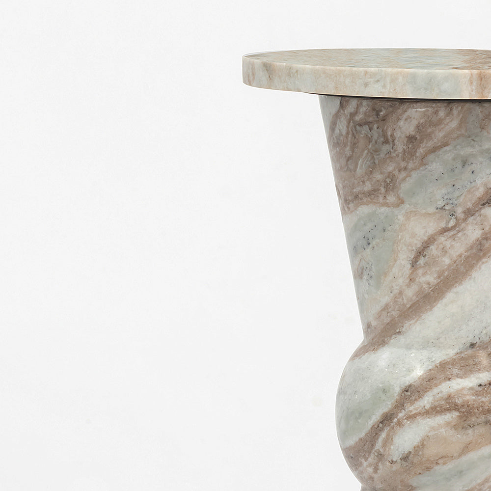 Glacier Solid Marble Side Table