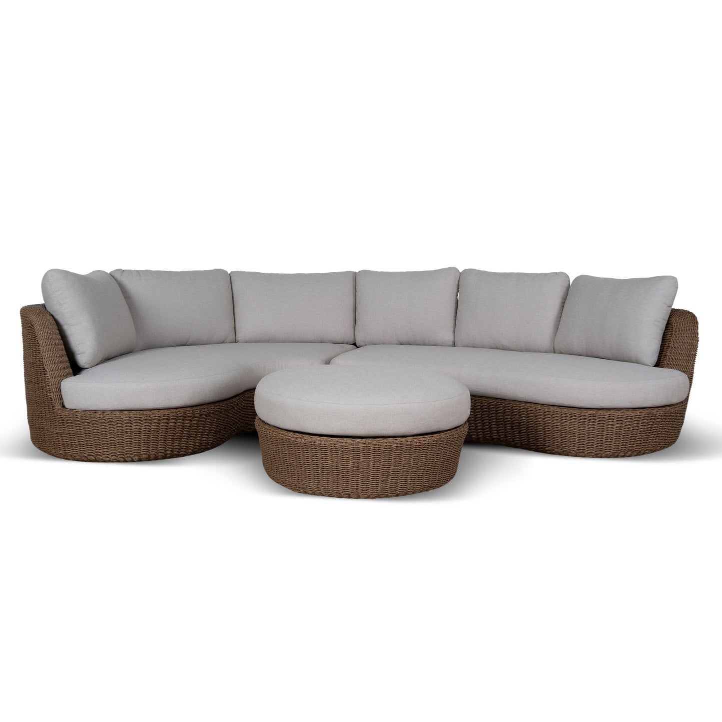 2pcs Outdoor Corner Lounge Set - Light Brown