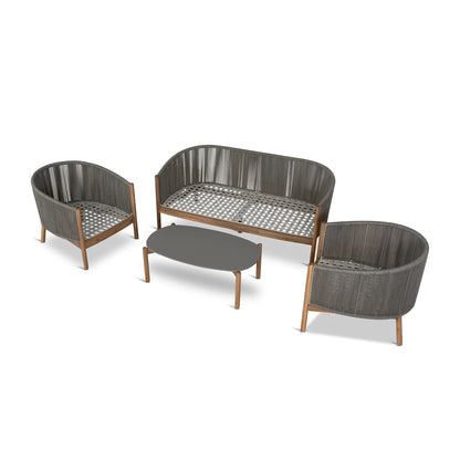 4pcs Outdoor Lounge Set - Light Brown