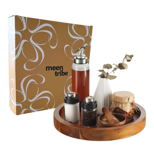 Acacia Wood Lazy Susan Turntable Rotating Tray