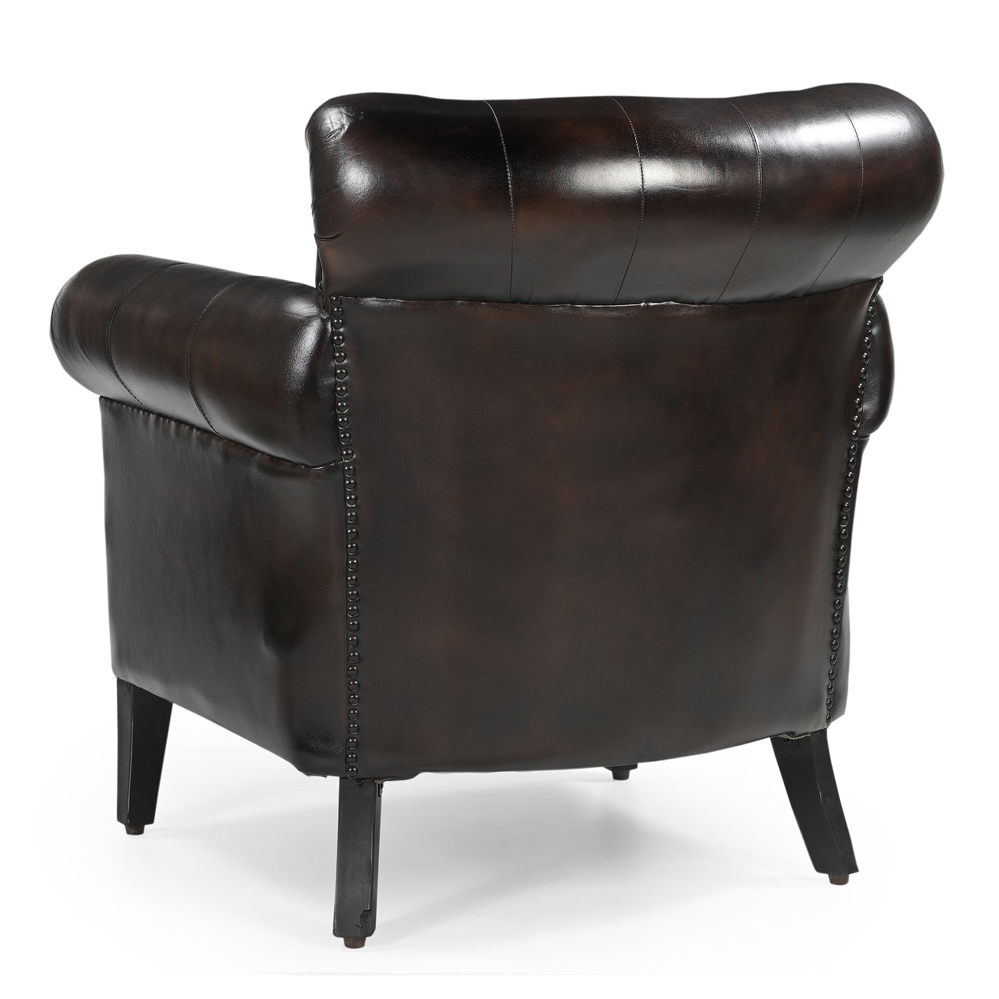 Chocolate Mottled Leather Arm Chair