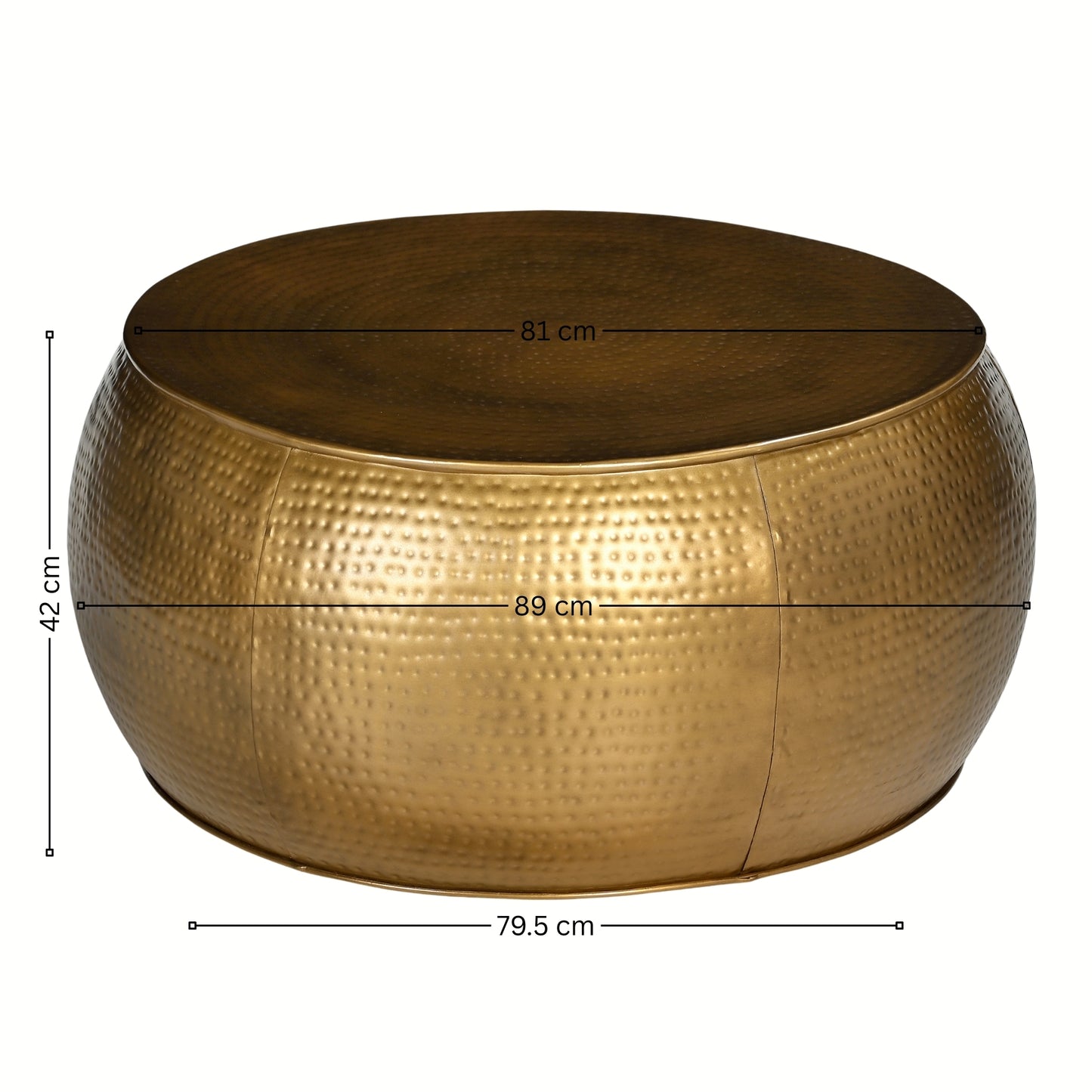 Brass Look Hammered Coffee Table