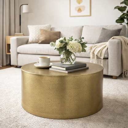 Gold Hammered Coffee Table