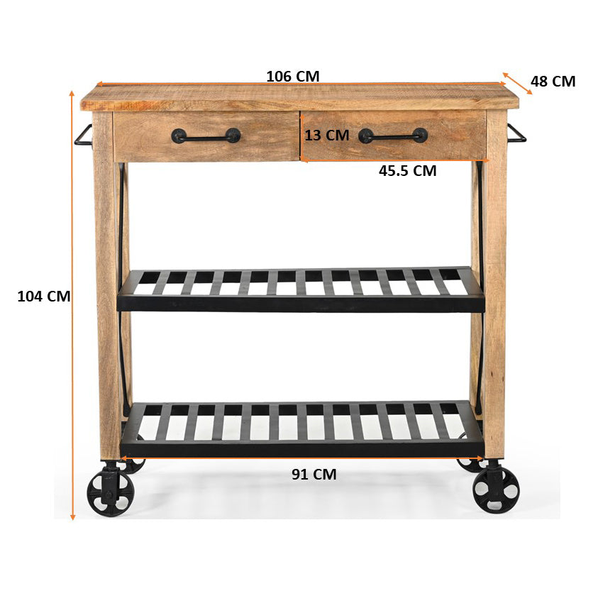 Hardwood Butlers Kitchen Trolley