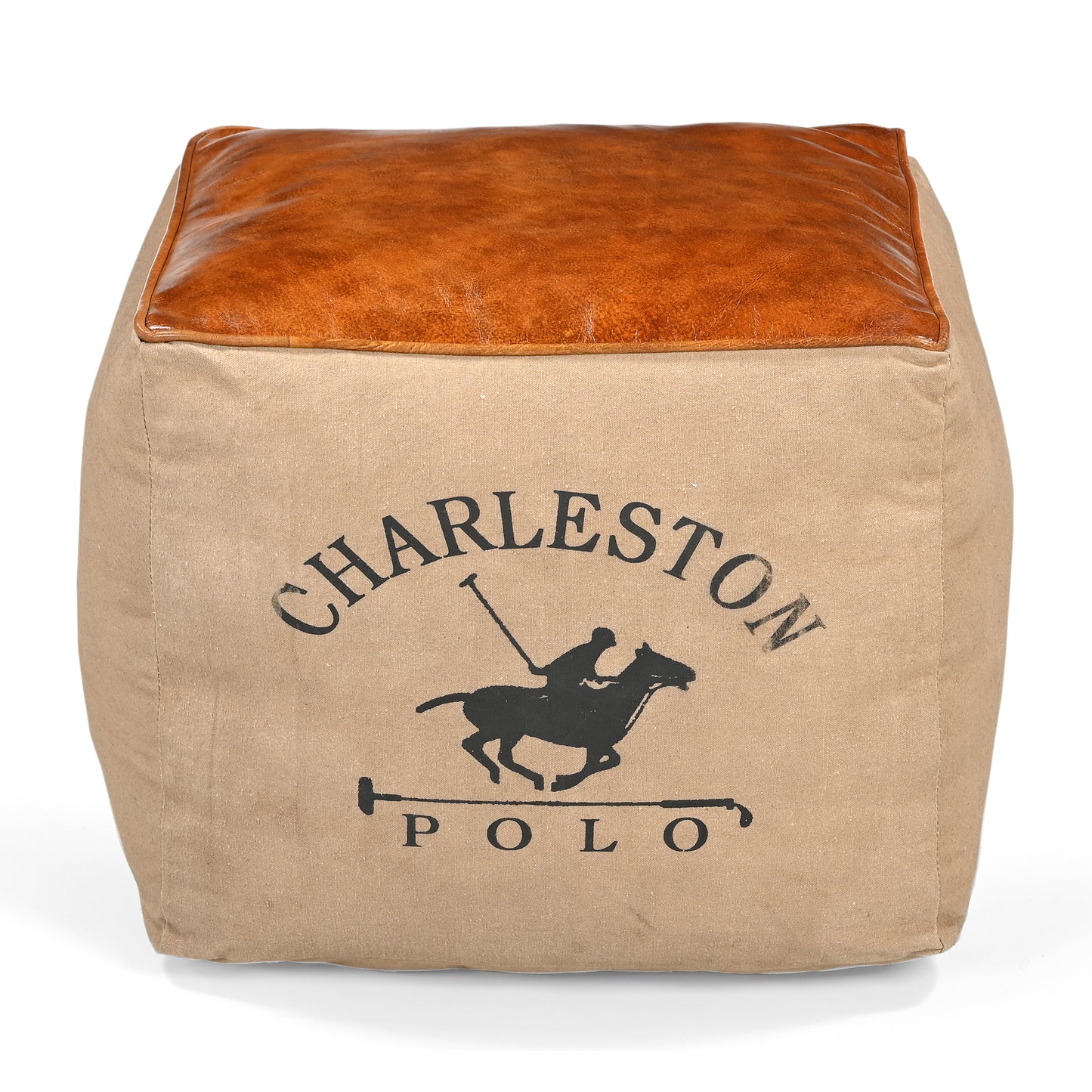 Polo Leather & Canvas Ottoman