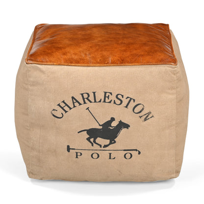 Polo Leather & Canvas Ottoman