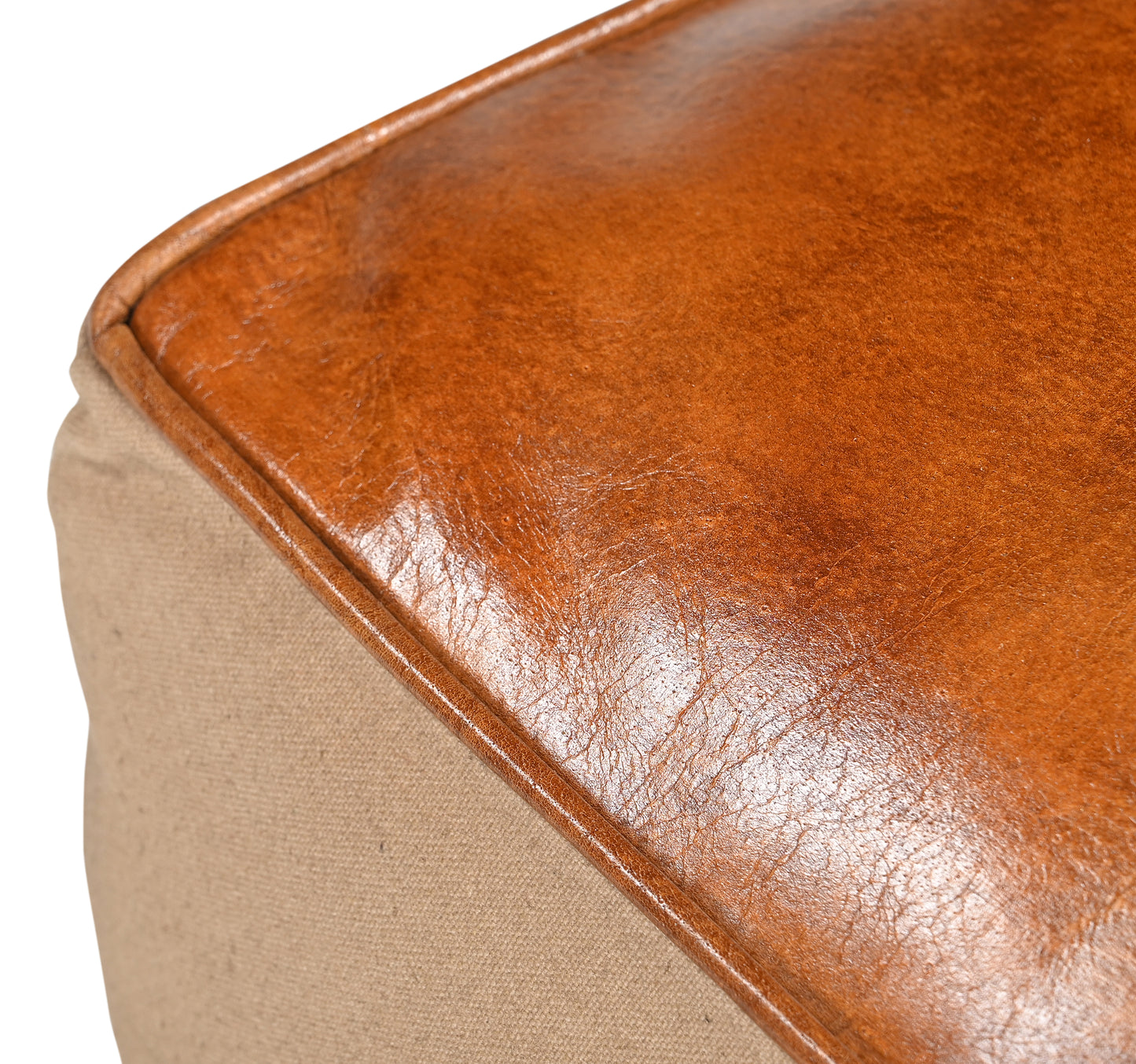 Polo Leather & Canvas Ottoman