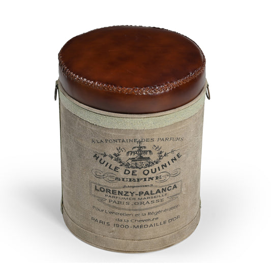 French Leather Ottoman - Meen Tribe