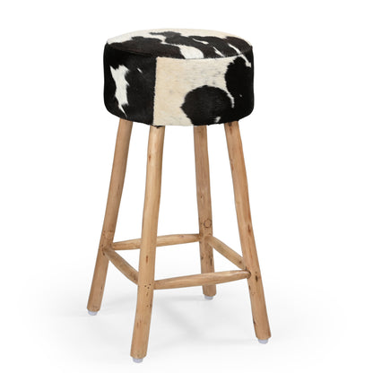 Cowhide Industrial Bar Stool