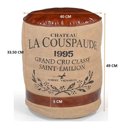 Chateau Leather & Canvas Ottoman