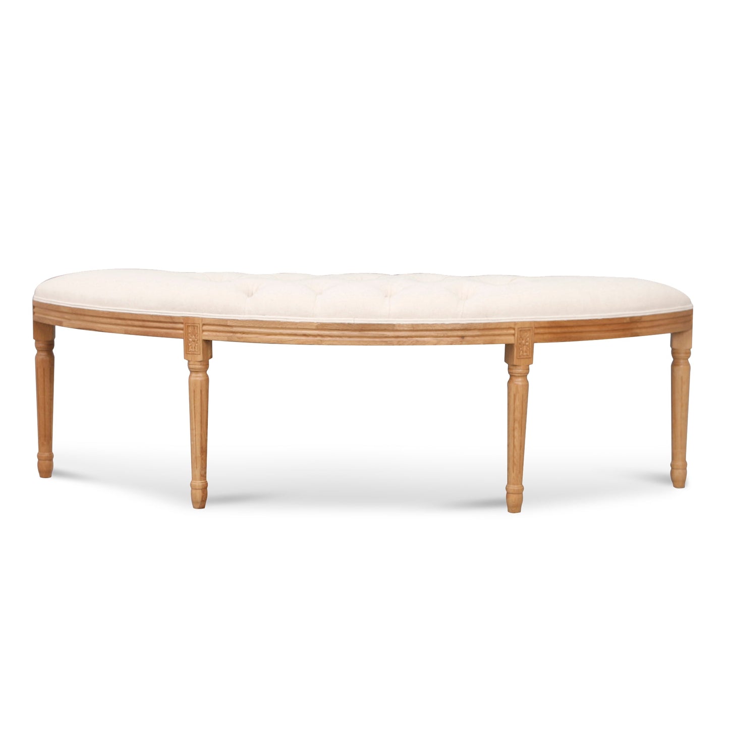 1.48m Oak Bench -Light Beige