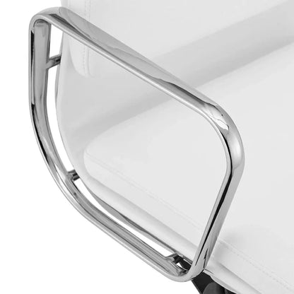 Low Back Office Chair - White Leather
