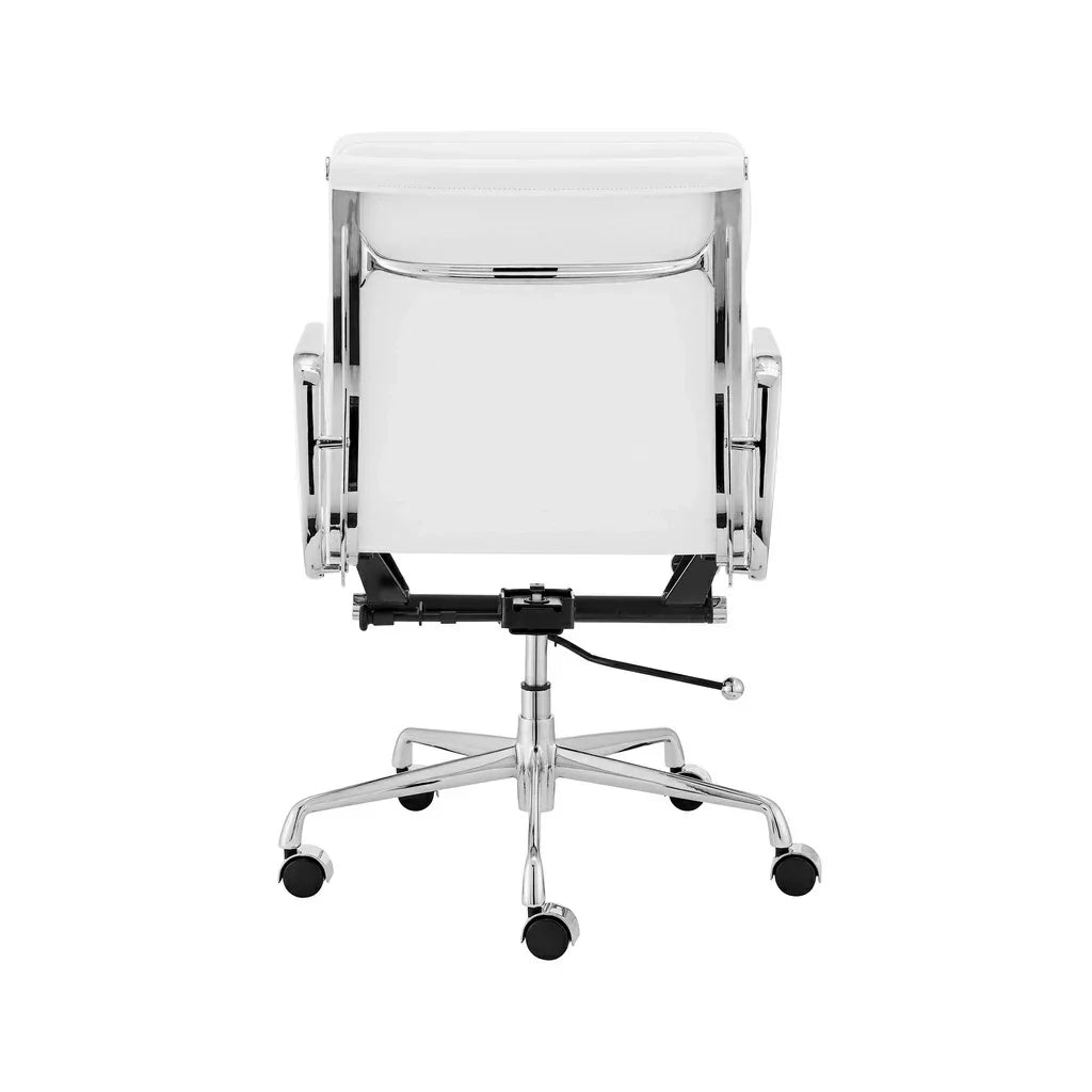 Low Back Office Chair - White Leather
