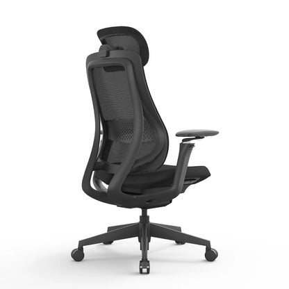 Mesh Office Chair - Full Black with Headrest