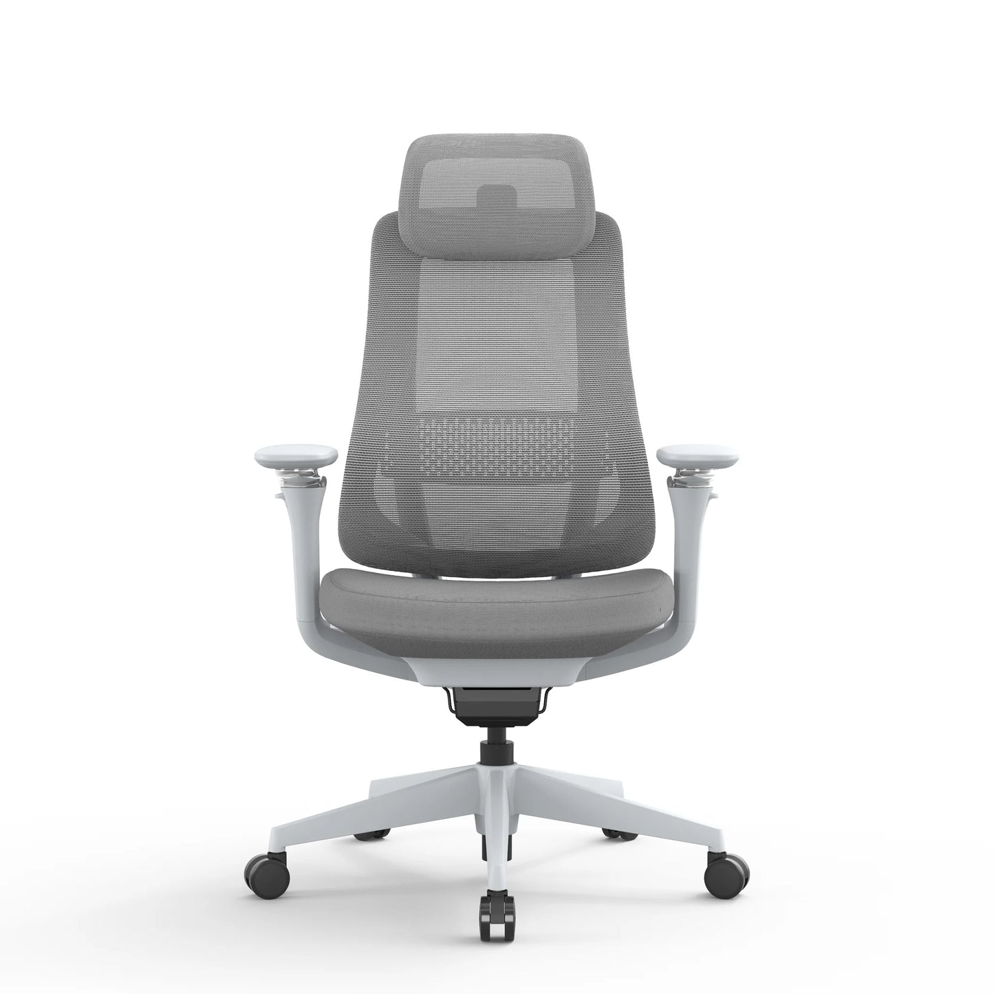 Mesh Office Chair - Light Grey with Headrest