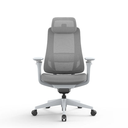 Mesh Office Chair - Light Grey with Headrest