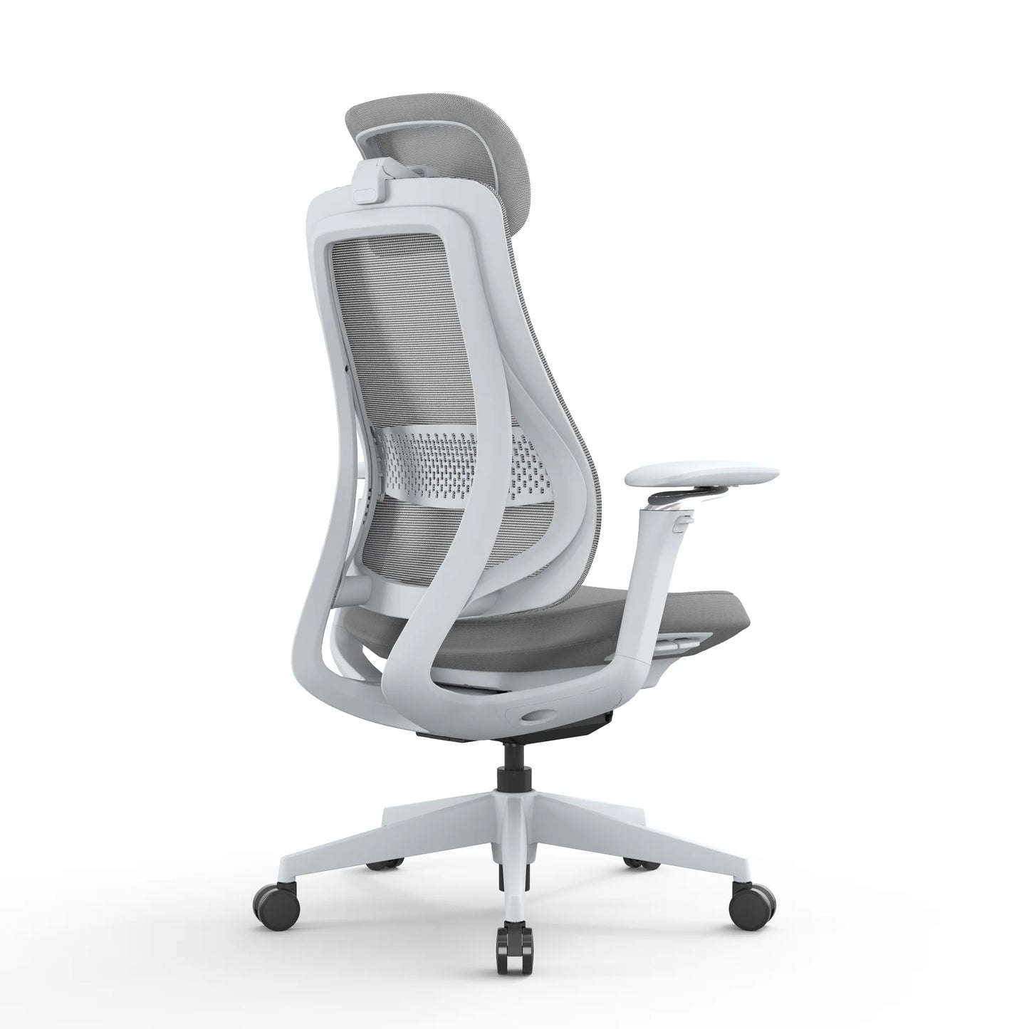 Mesh Office Chair - Light Grey with Headrest